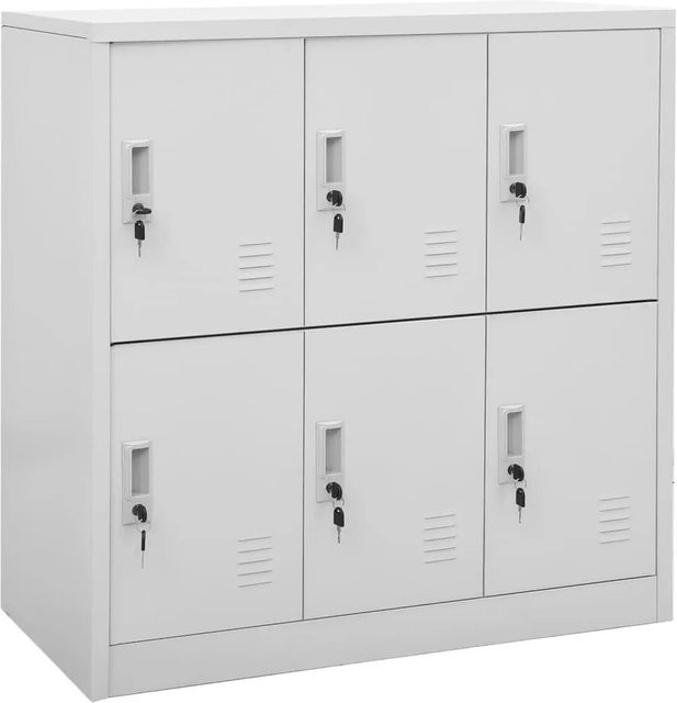 vidaXL Schließfachschränke aus Stahl, 5er Set, Hellgrau, B/T/H: 90 x 45 x 92,5 cm - Bild 1