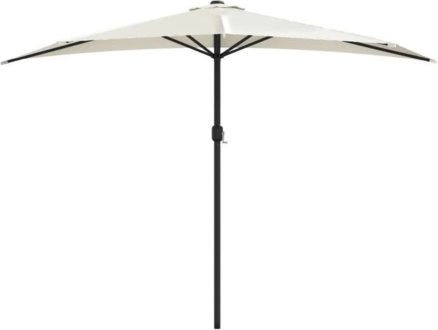 vidaXL Balkon-Sonnenschirm Halbrund in Sand mit Alu-Mast und Polyesterbespannung B: 300 cm, H: 155 cm - Bild 1