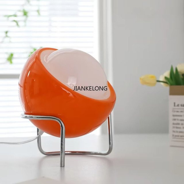 JIANKEXING Bauhaus Tischlampe aus Glas und Metall in Transparent und Gelb mit dimmbarer Helligkeit und 3 Lichtfarben für Home Office und Dekoration - Bild 1