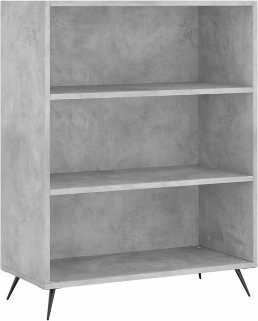 vidaXL Bücherregal modern in Betongrau aus Holzwerkstoff und Metall, B/T/H: 69,5 x 32,5 x 90 cm - Bild 1