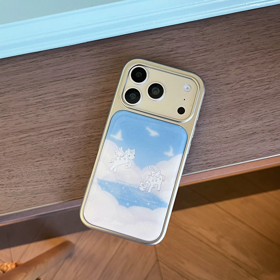 TROPLET Handyhülle mit Wolken und geflügeltem Pferd in Blau für iPhone 17 16 15 14 13 Pro Max - Bild 2