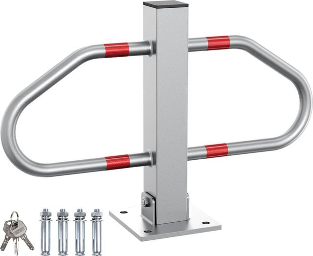Wiltec Klappbarer Parkplatzbügel aus Stahl in Rot-Grau, B/H: 48 x 70 cm - Bild 1