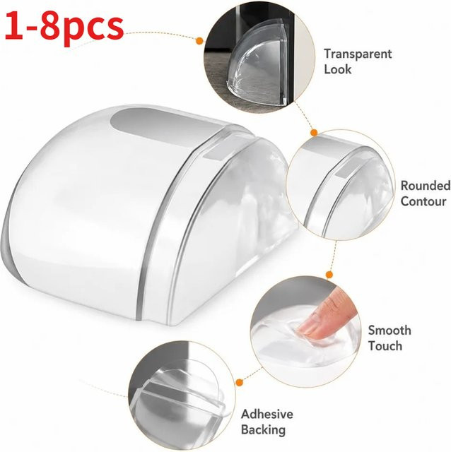TFAAI Selbstklebende Silikon-Türstopper in Transparent als Anti-Kollisions-Wandschutz und Gummipuffer für Türgriffe und Schränke - Bild 1