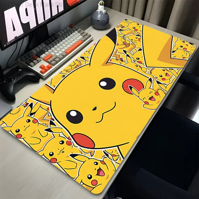Potdemiel Mauspad Pikachu Gelb mit Verriegelungskante für PC und Laptop - Bild 1