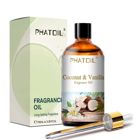 PHATOIL Duftöl mit den Aromen Kokosnuss, Vanillekaugummi, Meeresbrise und weißer Moschus, 100 ml
