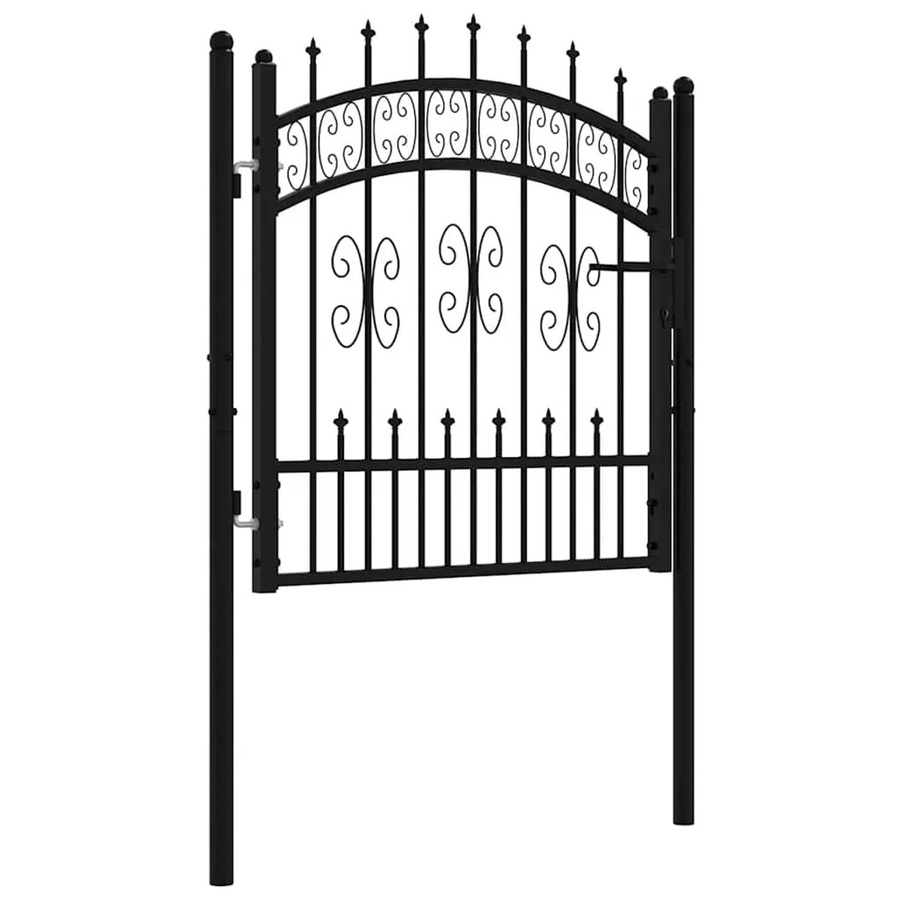 vidaXL Zauntor mit Speerspitze aus Stahl in Schwarz, B: 103 cm, H: 100 cm - Bild 2