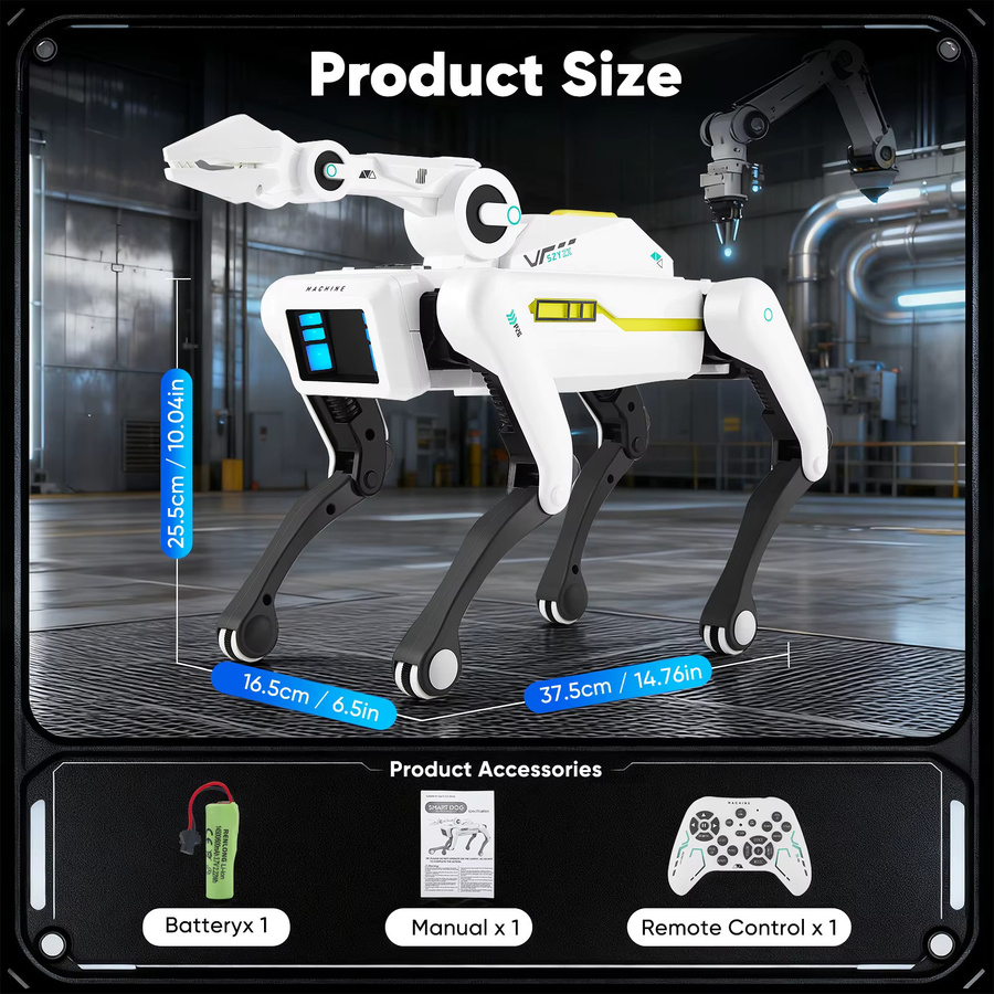 Jugacool AI RC Roboter Hund, ferngesteuert, mit Stimme Dialog, Singen, Tanzen, Weiß - Bild 4
