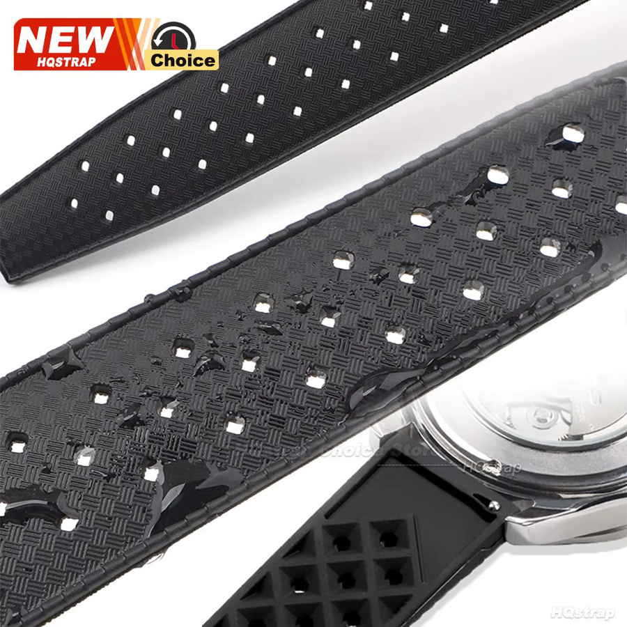 HQstrap Uhrenarmband Silikon, Schwarz, Unisex, 20mm 22mm - Bild 2