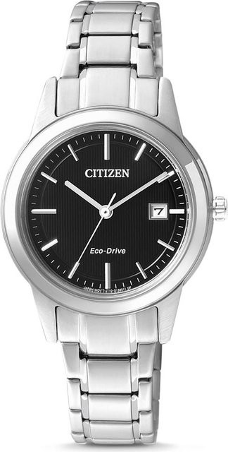 Citizen Armbanduhr, Solar, Edelstahl, Schwarz, 29 mm, Damen - Bild 1