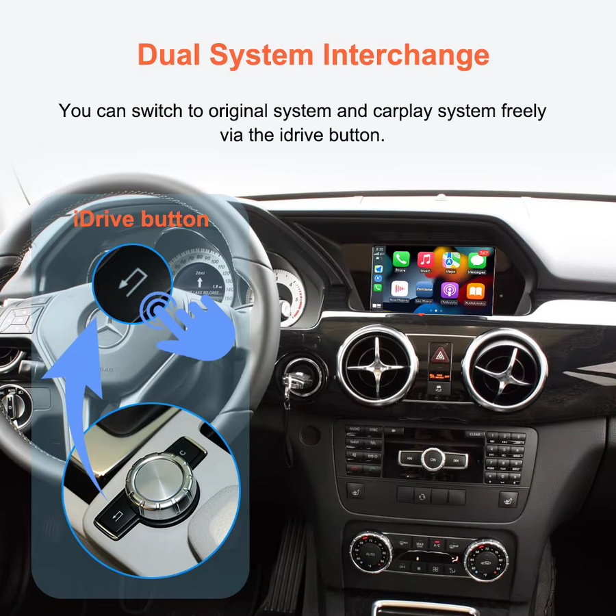 Bonroad Wireless CarPlay und Android Auto Upgrade Modul für Mercedes Benz GLK X204 und C-Klasse W204 NTG 4.5 System in Schwarz - Bild 4
