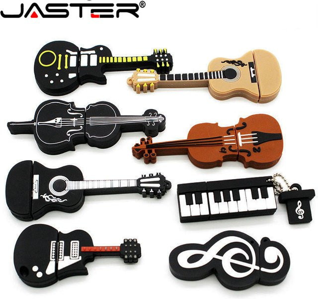 JASTER USB-Flash-Laufwerk mit Musikinstrumenten-Motiven wie Violine, Klavier und Gitarre in verschiedenen Kapazitäten von 4 GB bis 128 GB - Bild 1