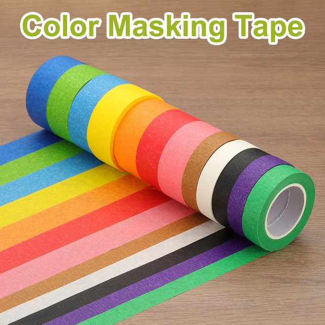 7 Rollen weißes Abdeckband aus Papier mit Beschriftung, Breite: 25 mm, Länge: 13 m pro Rolle - Bild 1