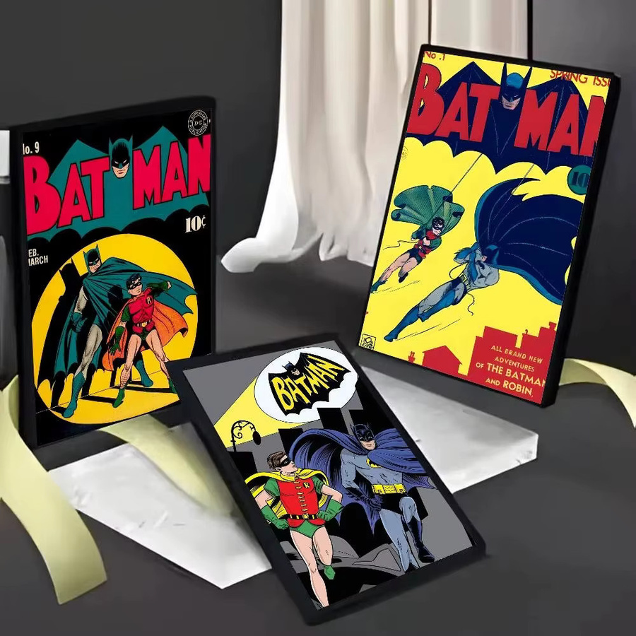 KAYOU Cartoon B-Batman Classics Poster, selbstklebender Kunst-Aufkleber aus wasserfestem Papier in Multicolour, rechteckiges Retro-Wanddekor - Bild 2
