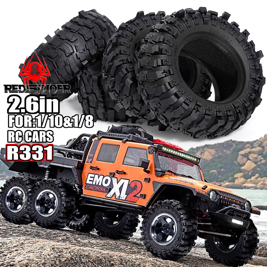 RS RC Crawler Reifen, 2,6'', 5,3'' OD, Gummi, Schwarz - Bild 6