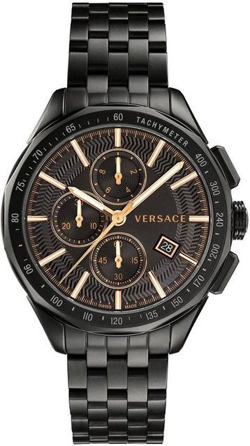Versace Chronograph, Quarz, Edelstahl, Schwarz, 44 mm, Herren - Bild 1