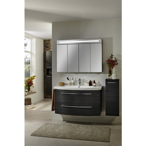 Fackelmann Spiegelschrank LINO mit integrierter LED-Beleuchtung und Softclose-Türen, Grau, B/H/T: 111 x 78,4 x 16,2 cm - Bild 3