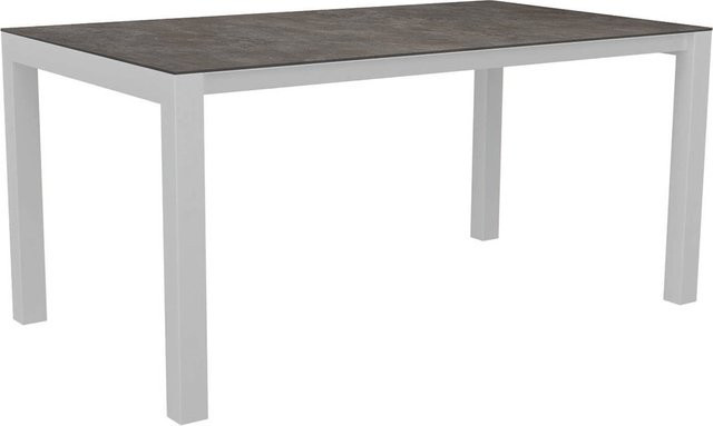 Stern Ausziehtisch Silverstar Stone in Weiß mit Aluminiumgestell B/T: 90 x 160/210 cm - Bild 1