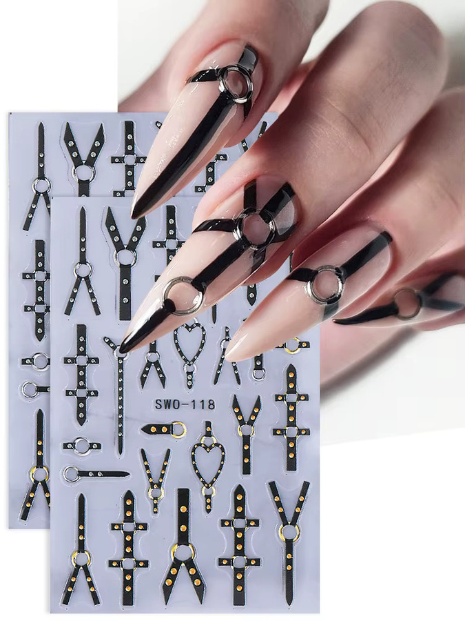 SWEET TREND Nagelaufkleber, Schwarz, Glänzend, 2 Stück - Bild 4
