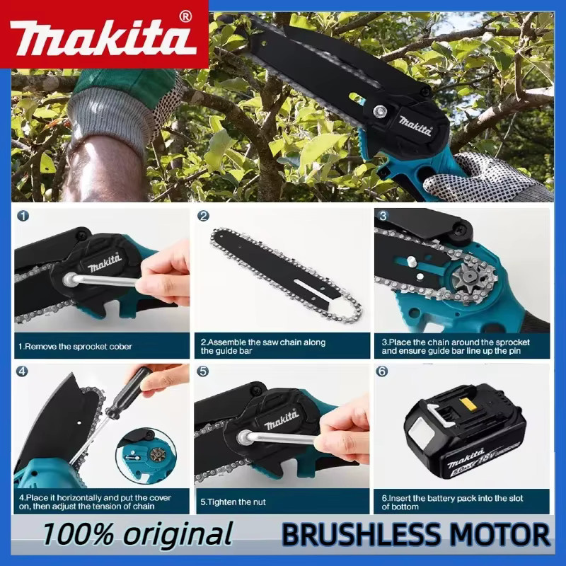 Makita 6-Zoll Akku-Kettensäge 18V für Garten und Holzfällarbeiten - Bild 4