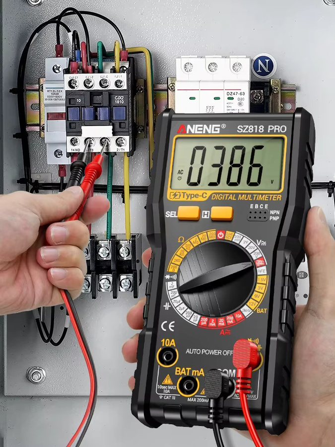 ANENG SZ818 Digitales Multimeter Wiederaufladbar Professionelles AC/DC-Spannungsmessgerät mit NCV Amperemeter Voltmeter und HFE Trioden-Kondensator-Testfunktion - Bild 5