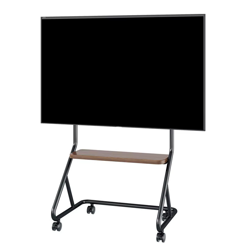 BEISHI Mobiler TV-Ständer Rollwagen aus Eisen in Schwarz für Bildschirme von 32–75 Zoll mit 2 Regalen und max. VESA 600 x 500 mm bis 50 kg Belastbarkeit - Bild 3