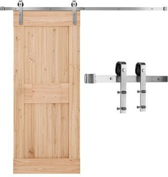 VEVOR Schiebetürsystem aus Stahl mit Laufschiene und J-förmigen Rollen, Silber, Schienenlänge: 183 cm, Tragkraft: 150 kg, kompatibel mit einer maximalen Türbreite von 91,4 cm - Bild 1
