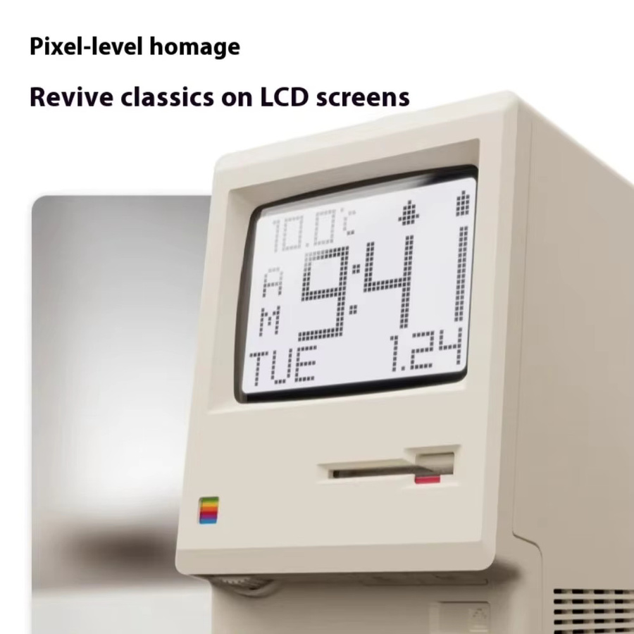 YANFU Retro Digitalwecker im geometrischen Design als Desktop Decor und Tastatur Zubehör - Bild 3