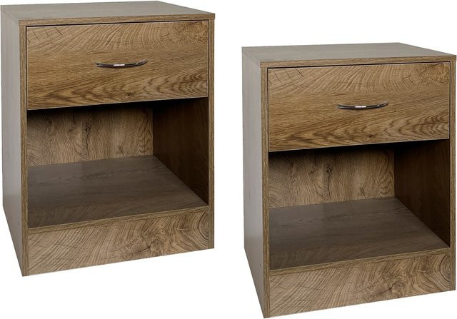 HTI-Living Nachtschrank Thekla 2er Set Eiche Braun Matt - Bild 1