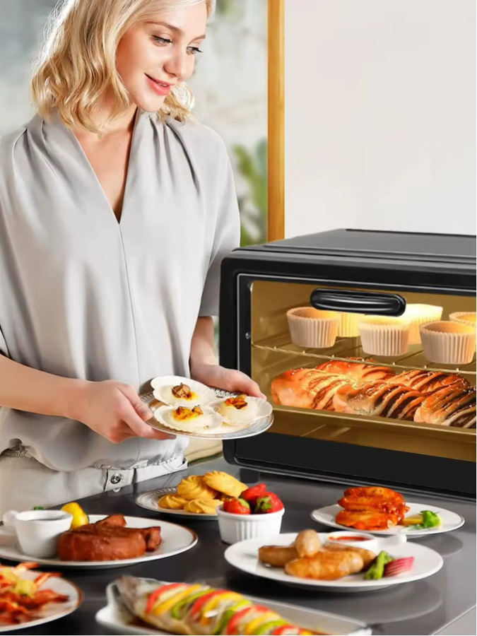 Avehrit Mini-Elektroofen in Schwarz, multifunktionaler 13L Tischofen als Heißluftfritteuse mit Back-, Brat- und Heizfunktion für Pizza, Brot und Gebäck - Bild 1