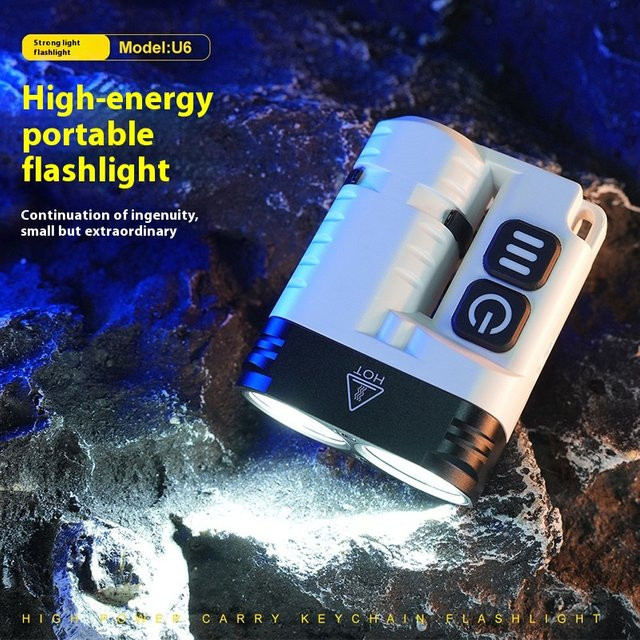 ESMARTER LED EDC Schlüsselanhänger-Arbeitsleuchte mit Clip, Magnet und 10 Beleuchtungsmodi, weiß, wiederaufladbar - Bild 1