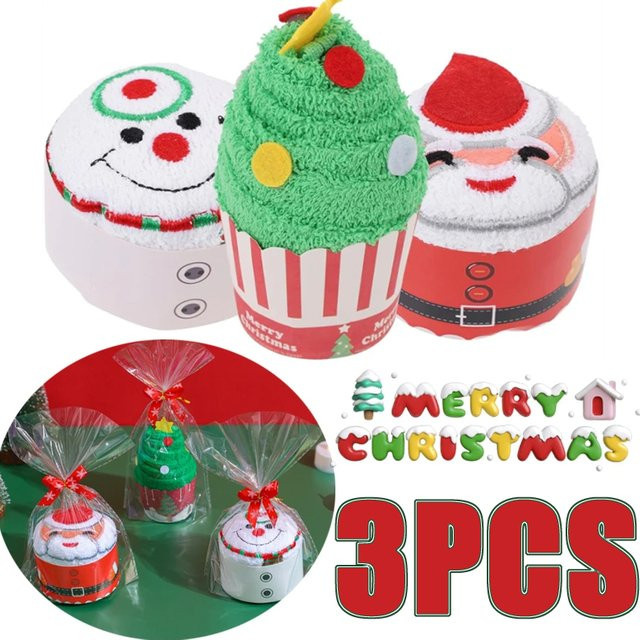 Beeinch Weihnachtliches Mikrofaser-Handtuch in Santa-Kuchen-Form, Saugfähig, Mehrfarbig - Bild 1
