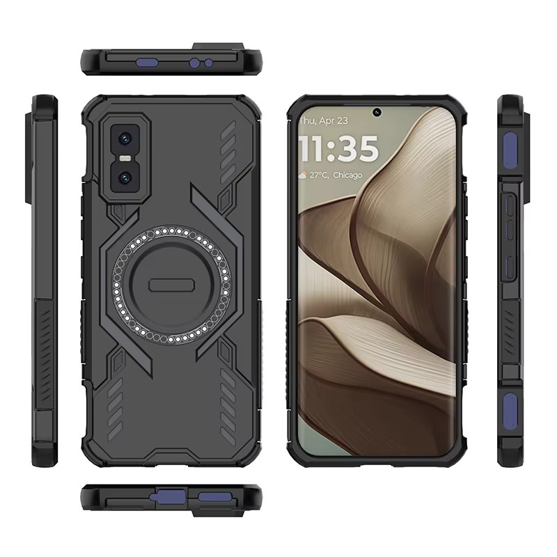 Magnetische Handyhülle für Infinix GT 30 PRO 5G Hot 50 Pro 4G Note 50S 60 mit Wärmeableitung und stoßfestem Schutz in Schwarz und Lila - Bild 4