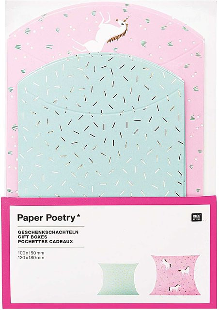 Rico Design Paper Poetry Geschenkschachteln Einhörner, 6 Stück, multicolour - Bild 1