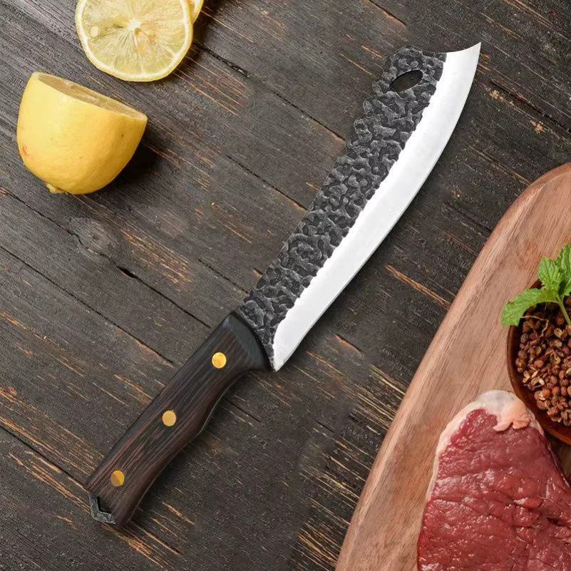 InLeung Chefmesser aus Edelstahl mit Holzgriff zum Schneiden von Fleisch, Obst und Gemüse - Bild 5