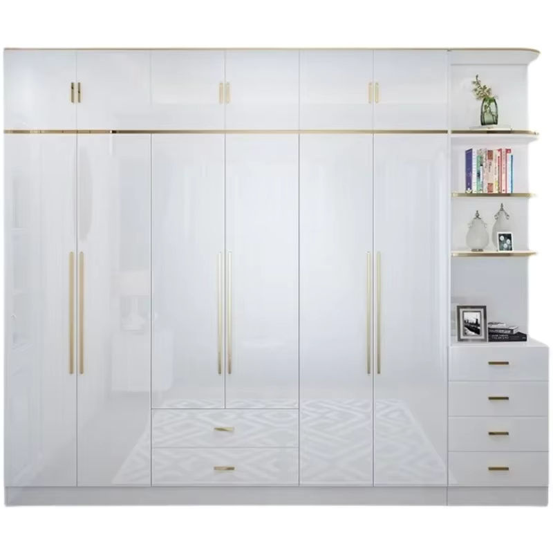 DUTRIEUX Kleiderschrank für Kinder in Weißgold im nordischen Design mit Kleiderstange - Bild 3