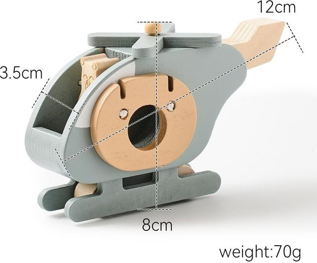 Binchi Holzhelikopter, Holz-Simulationsflugzeug, ab 0 Jahre - Bild 1