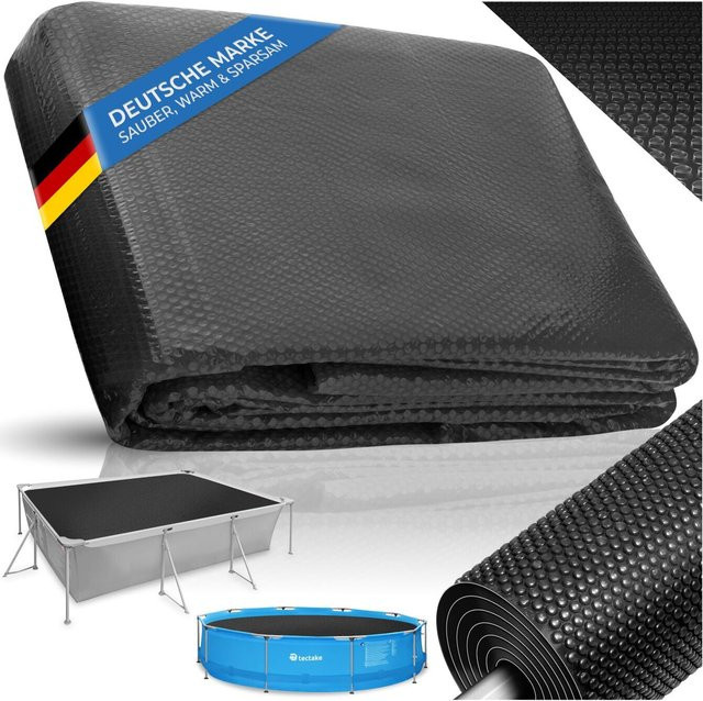 tectake Pool-Solarfolie rechteckig und selbstschwimmend in Schwarz, B/T: 500 x 800 cm, Stärke 200 µm - Bild 1
