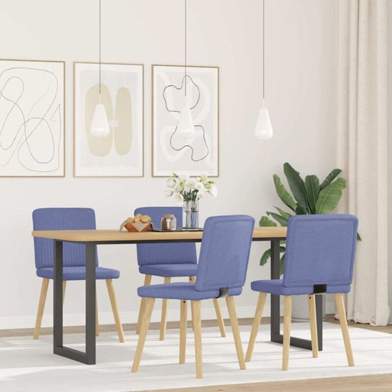 Set aus 4 modernen Esszimmerstühlen aus Stoff in Jeansblau von Vidaxl - Bild 1