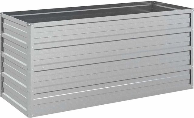 DELUKE Hochbeet OSKAR aus verzinktem Stahl in Silber, B/T/H: 100 x 40 x 45 cm - Bild 1