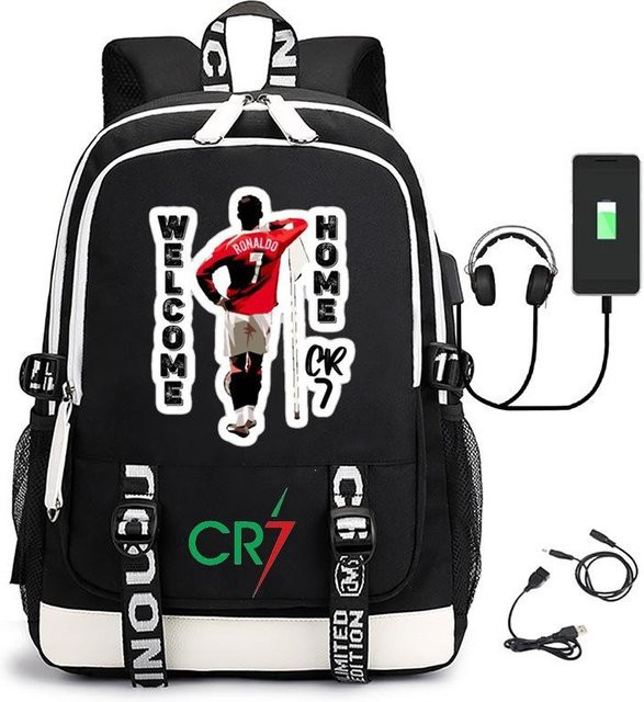 3-teiliges Schulrucksack-Set in Schwarz aus Oxford-Stoff mit großem Fassungsvermögen inklusive Federmäppchen und Schultergurt - Bild 1