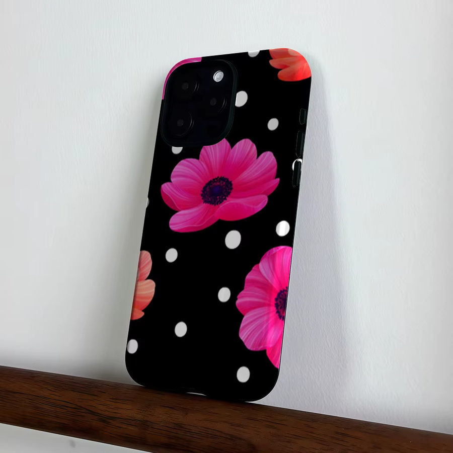 CaseLumi Matte Bumper Schutzhülle mit MagSafe Kompatibilität und Polka Petals Design für iPhone 17 16 15 14 13 Pro Max in Multicolour - Bild 5