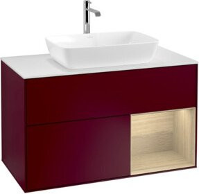 V&B Waschtischunterschrank Finion 100 mit Wandbeleuchtung in Eichenoptik, Breite: 100 cm, Tiefe: 50,1 cm, Höhe: 50,1 cm - Bild 1
