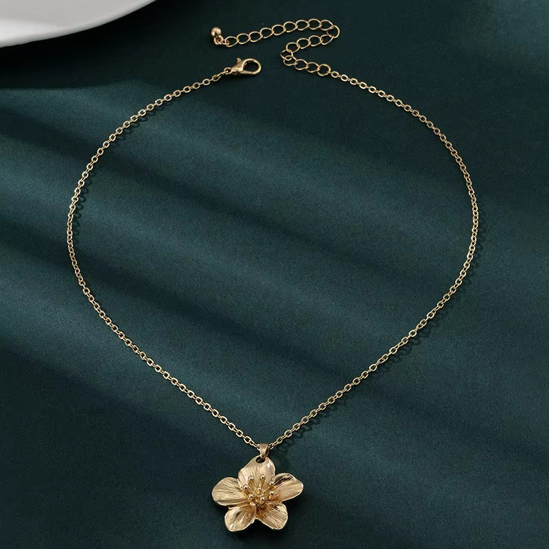 LATS Halskette, Blumen Anhänger, Gold, Damen - Bild 2