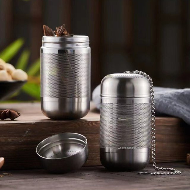Simbuid Tee-Infuser aus Edelstahl 304, rundes und feinmaschiges Teesieb in Silber für losen Tee - Bild 1