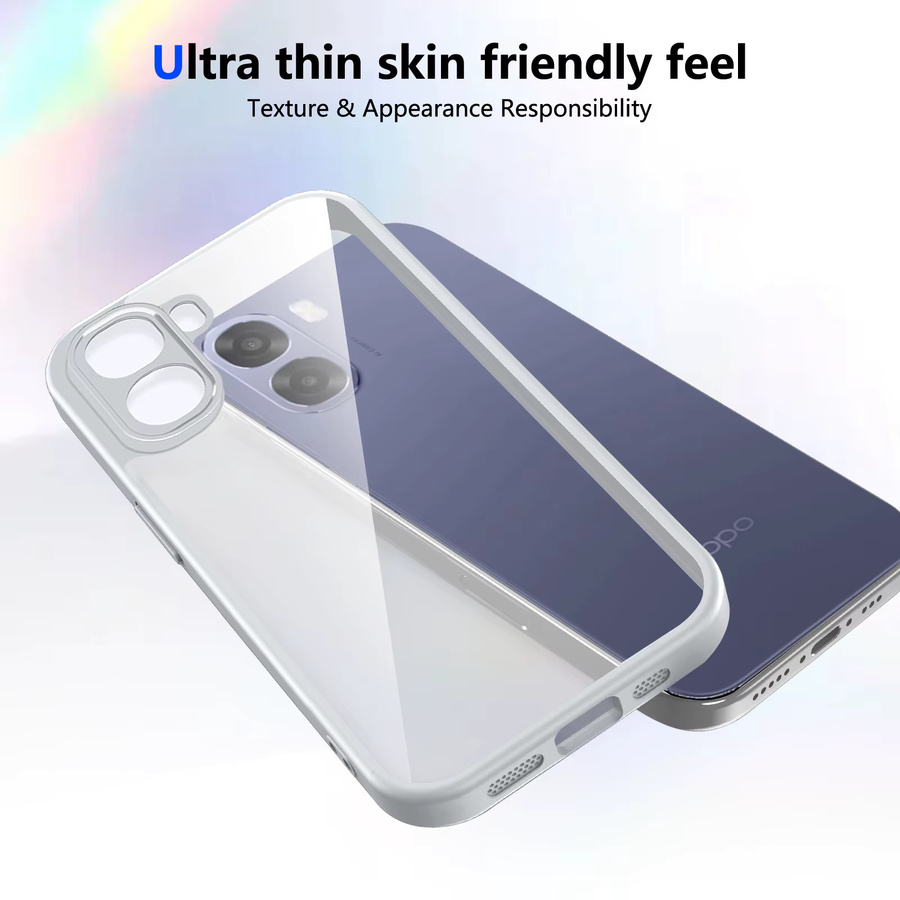 Oppo A6 5G CPH2831 Hülle mit Luftpolster und Stoßfänger aus Silikon in Transparent und Blau - Bild 2