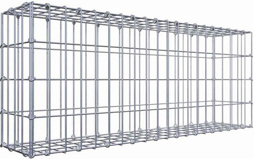 Gabiona Drahtkorb aus Stahl mit C-Ring in Silbergrau, B/T/H: 40 x 100 x 20 cm - Bild 1