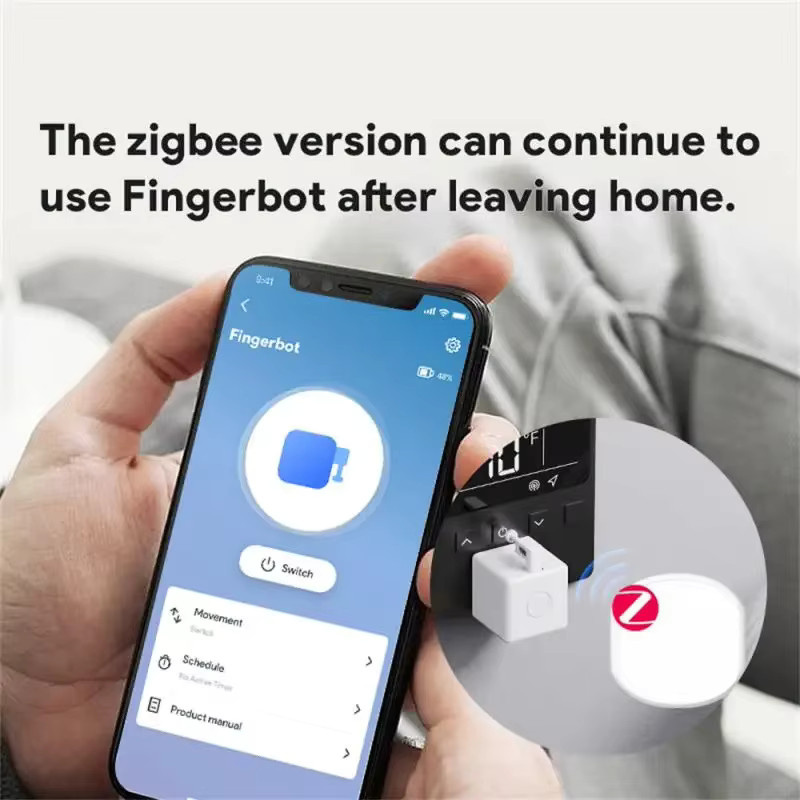 Tuya Zigbee Fingerbot Plus Smart Schalter in Weiß mit App-Steuerung, Timer und Sprachsteuerung für Alexa und Google Home Assistant - Bild 6