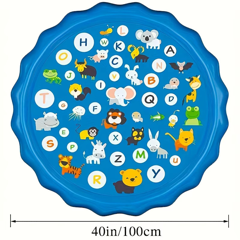 Smart Scientist Aufblasbares Sprinklerpad für Kinder mit Alphabets und Tiermustern, pädagogisches Wasserspielzeug in Blau und Mehrfarbig - Bild 2