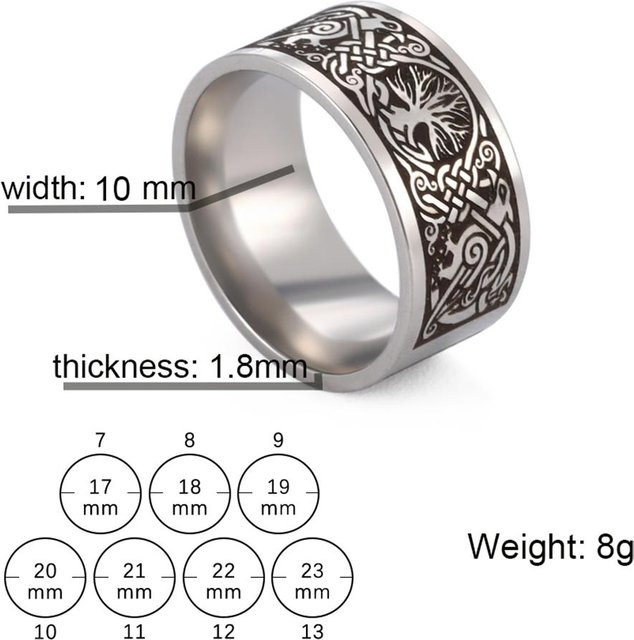 TuiYing Ring Edelstahl, Silber, Unisex - Bild 1