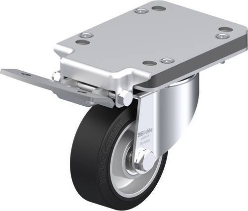 Blickle Lenkrolle LK-ALEV 100K-3-IS mit Feststeller in Schwarz und Silber, Rad-Durchmesser: 100 mm, Tragfähigkeit: 200 kg - Bild 1